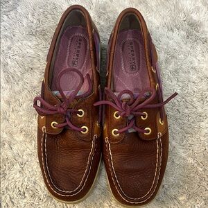 Sperry Brown Loafers with Classic Rawhide Laces